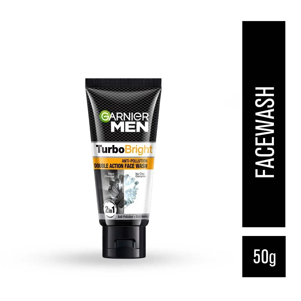 Garnier Men Turbo Bright Anti-Pollution Double Action Face Wash – 50g